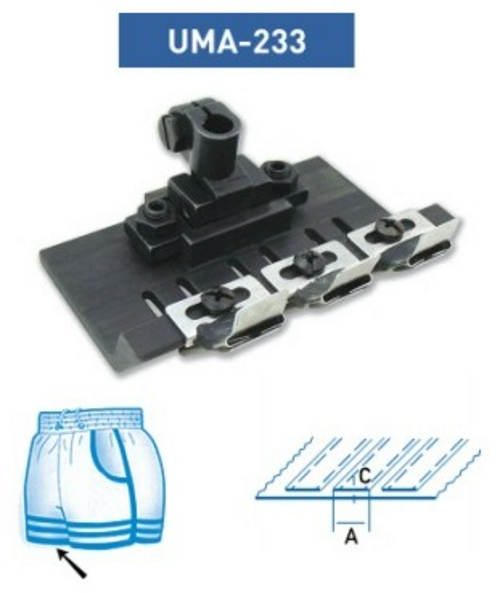 Лапка UMA-233 (6.4 мм) 10 мм на 12-иг поясную машину для 3-х лампас фото