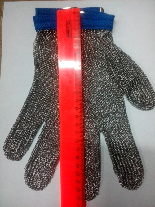Перчатка кольчужная пятипалая SG515 L (21-22 см) син. фото
