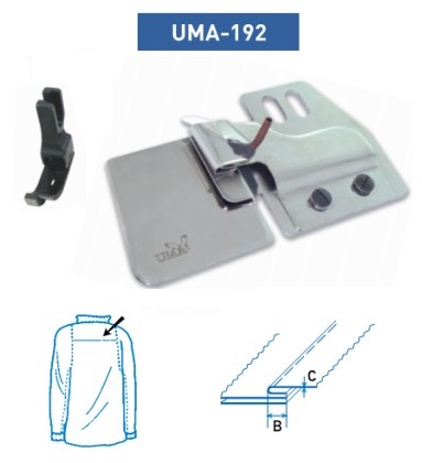 Приспособление UMA-192 10 мм (для кокетки мужской сорочки) фото