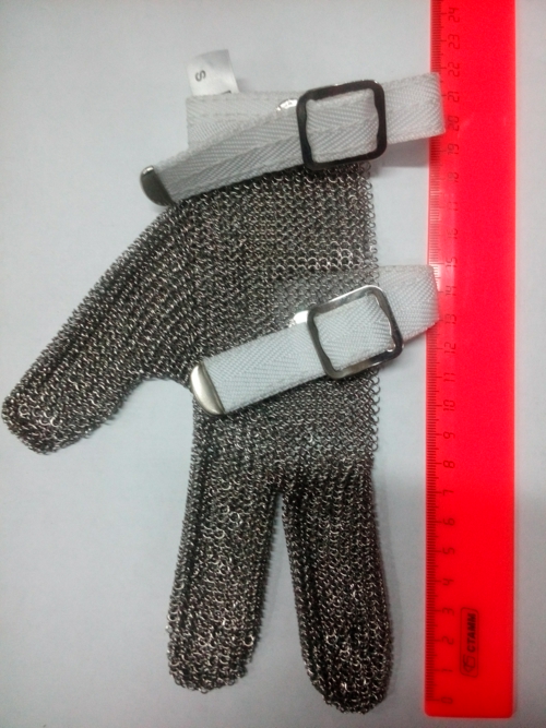 Перчатка кольчужная трехпалая SG313 S (17-19 см) бел.